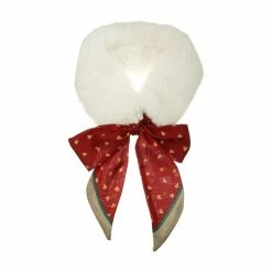 Allegra K Womens Love Heart Flower Ribbon Thicken Faux Fur Collar Scarf Neck Scarves Winter Warmer Accessories