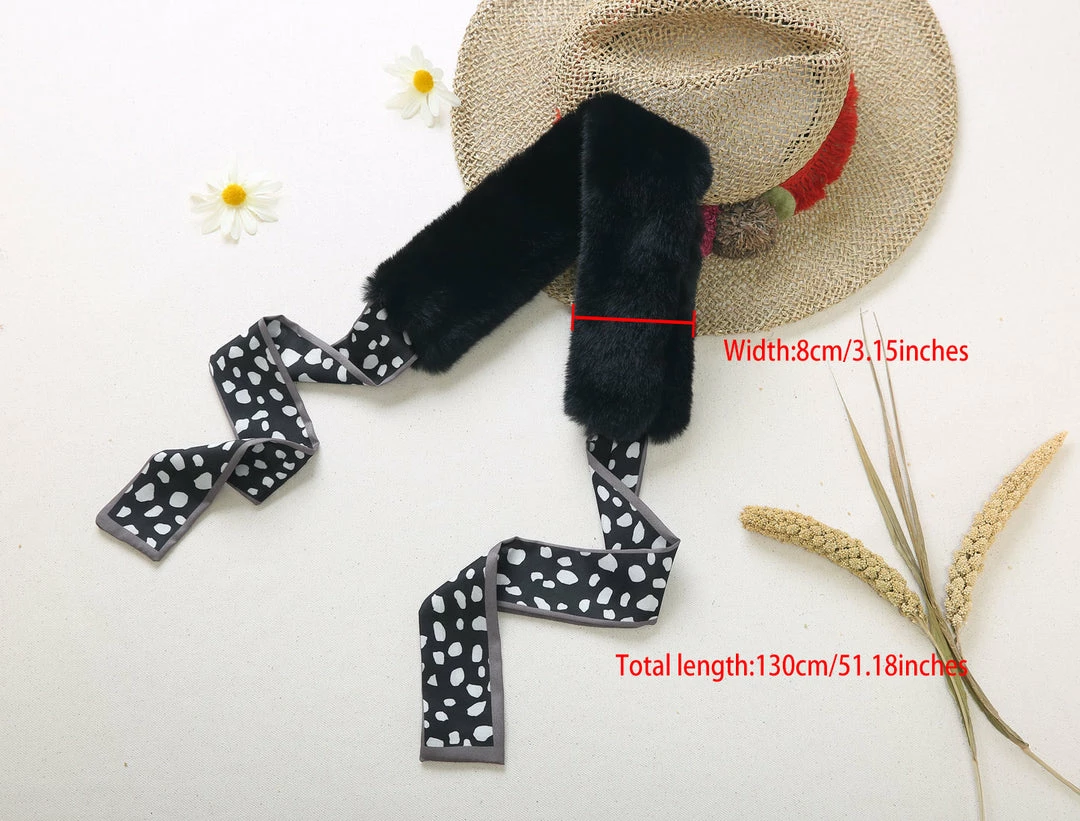 Allegra K Accessories Womens Cold Weather Leopard Ribbons Faux Fur Collar Scarf Plush Neck Scarves Winter Warmer 16 Allegra K Accessories Womens Cold Weather Leopard Ribbons Faux Fur Collar Scarf Plush Neck Scarves Winter Warmer