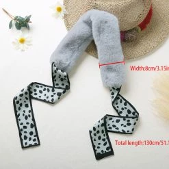 Allegra K Accessories Womens Cold Weather Leopard Ribbons Faux Fur Collar Scarf Plush Neck Scarves Winter Warmer 30 Allegra K Accessories Womens Cold Weather Leopard Ribbons Faux Fur Collar Scarf Plush Neck Scarves Winter Warmer