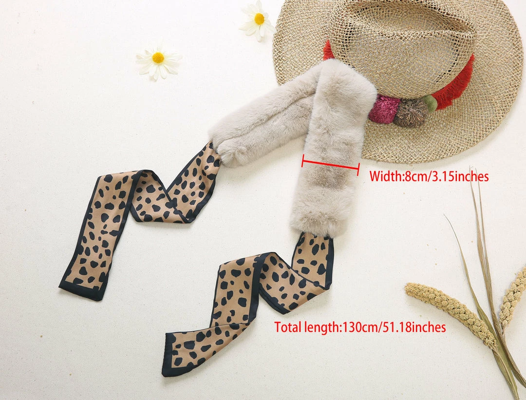 Allegra K Accessories Womens Cold Weather Leopard Ribbons Faux Fur Collar Scarf Plush Neck Scarves Winter Warmer 6 Allegra K Accessories Womens Cold Weather Leopard Ribbons Faux Fur Collar Scarf Plush Neck Scarves Winter Warmer