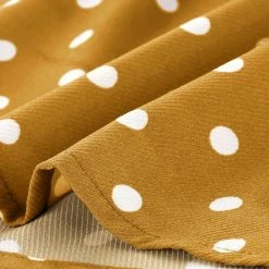 Allegra K Peter Pan Collar Contrast Polka Dot Dress Women