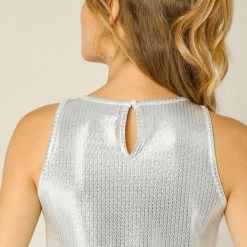 Allegra K Shiny Shimmer Tank Top