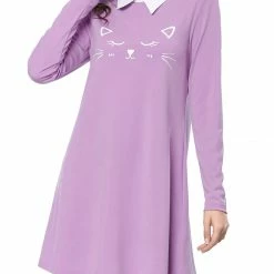 Allegra K Women Contrast Collar Flare Hem Above Knee Dress