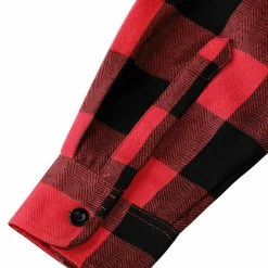 Allegra K C09 Men Long Sleeves Check Print Button Up Flannel Shirt