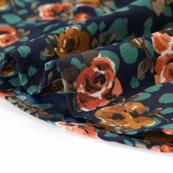 Allegra K Women's Tie Ruffled Neckline Polka Dots Long Sleeves Floral Blouse Tops