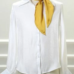 Allegra K Women Plain Solid Color Pure Skinny Scarf Scarves Long Neckerchief Hair Band