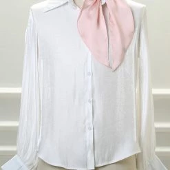 Allegra K Women Plain Solid Color Pure Skinny Scarf Scarves Long Neckerchief Hair Band