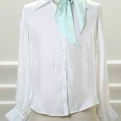 Allegra K Women Plain Solid Color Pure Skinny Scarf Scarves Long Neckerchief Hair Band