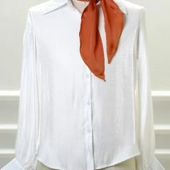 Allegra K Women Plain Solid Color Pure Skinny Scarf Scarves Long Neckerchief Hair Band