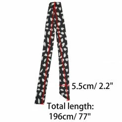 Allegra K Women Skinny Ribbon Neckerchief Heart Pattern Narrow Hair Wrist Scarf Headband Handbag Handle Wrap Accessories 75 Allegra K Women Skinny Ribbon Neckerchief Heart Pattern Narrow Hair Wrist Scarf Headband Handbag Handle Wrap Accessories
