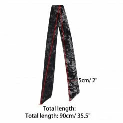 Allegra K Women Vintage Velvet Skinny Neck Scarves Solid Color Long Neckerchief Hairband Narrow Waistband