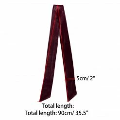 Allegra K Women Vintage Velvet Skinny Neck Scarves Solid Color Long Neckerchief Hairband Narrow Waistband