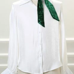 Allegra K Women Vintage Velvet Skinny Neck Scarves Solid Color Long Neckerchief Hairband Narrow Waistband