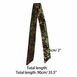 Allegra K Women Vintage Velvet Skinny Neck Scarves Solid Color Long Neckerchief Hairband Narrow Waistband