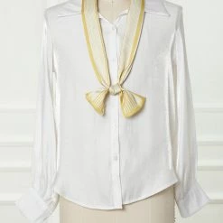 Allegra K Skinny Scarves Stripe Neck Wraps For Women Fasion Neckerchief Ribbon Hairband Accessories