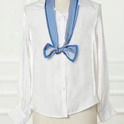 Allegra K Skinny Scarves Stripe Neck Wraps For Women Fasion Neckerchief Ribbon Hairband Accessories