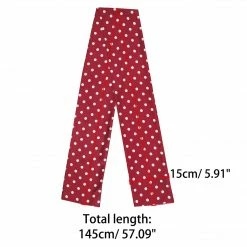 Allegra K Accessories Women Retro Polka Dot Skinny Scarf Neck Scarves Wrap Long Neckerchief Hair Tie
