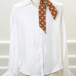 Allegra K Accessories Women Point Dots Print Skinny Scarf Narrow Head Scarfs Double-Sided Neckerchief 20 Allegra K Accessories Women Point Dots Print Skinny Scarf Narrow Head Scarfs Double-Sided Neckerchief