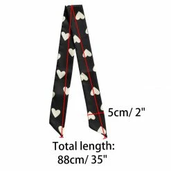 Allegra K Women Skinny Ribbon Neckerchief Heart Pattern Narrow Hair Wrist Scarf Headband Handbag Handle Wrap Accessories 53 Allegra K Women Skinny Ribbon Neckerchief Heart Pattern Narrow Hair Wrist Scarf Headband Handbag Handle Wrap Accessories