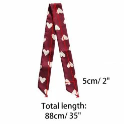 Allegra K Women Skinny Ribbon Neckerchief Heart Pattern Narrow Hair Wrist Scarf Headband Handbag Handle Wrap Accessories 43 Allegra K Women Skinny Ribbon Neckerchief Heart Pattern Narrow Hair Wrist Scarf Headband Handbag Handle Wrap Accessories