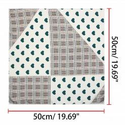 Allegra K 50cm Women Love Heart Silky Square Scarves Kerchief Neck Hair Scrunchies Scarf Neckerchief