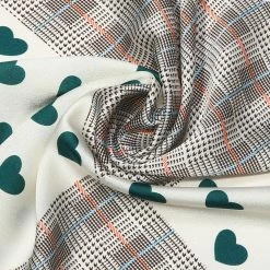 Allegra K 50cm Women Love Heart Silky Square Scarves Kerchief Neck Hair Scrunchies Scarf Neckerchief