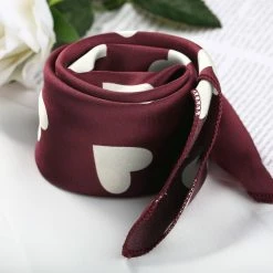 Allegra K 50cm Women Love Heart Small Square Scarves Kerchief Head Neck Scarf Neckerchief Accessories
