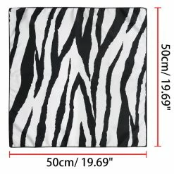 Allegra K 50cm Lightweight Zebra Stripe Pattern Square Neck Scarf Scarves Wrap Kerchief Neckerchief Bandana