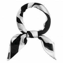Allegra K 50cm Lightweight Zebra Stripe Pattern Square Neck Scarf Scarves Wrap Kerchief Neckerchief Bandana