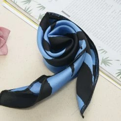 Allegra K 50cm Lightweight Zebra Stripe Pattern Square Neck Scarf Scarves Wrap Kerchief Neckerchief Bandana