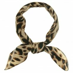 Allegra K 50cm Women Colorful Leopard Print Square Neck Scarf Kerchief Neckerchief Handkerchief Bandana