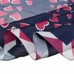 Allegra K 70cm Women Love Heart Printed Square Scarves Kerchief Head Neck Scarf Neckerchief