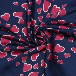 Allegra K 70cm Women Love Heart Printed Square Scarves Kerchief Head Neck Scarf Neckerchief