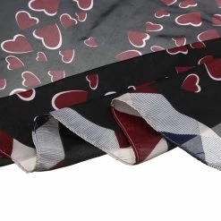 Allegra K 70cm Women Love Heart Printed Square Scarves Kerchief Head Neck Scarf Neckerchief