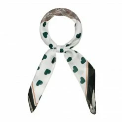 Allegra K 70cm Women Love Heart Printed Square Scarves Kerchief Head Neck Scarf Neckerchief