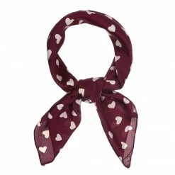 Allegra K 70cm Women Love Heart Printed Square Scarves Kerchief Head Neck Scarf Neckerchief