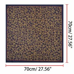 Allegra K Scarves & Shawls 70cm Animal Leopard Print Silk Like Square Scarves Kerchief Neck Head Scarf Neckerchief Bandana