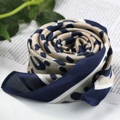 Allegra K Scarves & Shawls 70cm Animal Leopard Print Silk Like Square Scarves Kerchief Neck Head Scarf Neckerchief Bandana