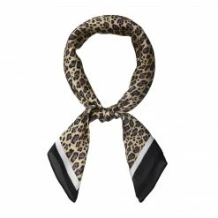 Allegra K Scarves & Shawls 70cm Animal Leopard Print Silk Like Square Scarves Kerchief Neck Head Scarf Neckerchief Bandana