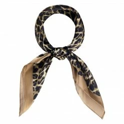 Allegra K Scarves & Shawls 70cm Animal Leopard Print Silk Like Square Scarves Kerchief Neck Head Scarf Neckerchief Bandana