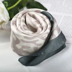 Allegra K Scarves & Shawls 70cm Animal Leopard Print Silk Like Square Scarves Kerchief Neck Head Scarf Neckerchief Bandana