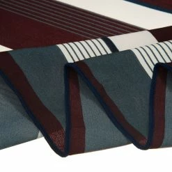 Allegra K 70cm Stripe Print Square Scarves Kerchief Neck Head Scarf Neckerchief Headband For Ladies