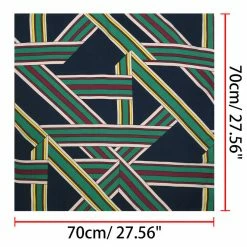 Allegra K 70cm Stripe Print Square Scarves Kerchief Neck Head Scarf Neckerchief Headband For Ladies