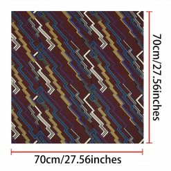 Allegra K 70cm Stripe Print Square Scarves Kerchief Neck Head Scarf Neckerchief Headband For Ladies