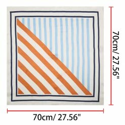Allegra K 70cm Stripe Print Square Scarves Kerchief Neck Head Scarf Neckerchief Headband For Ladies