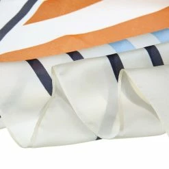 Allegra K 70cm Stripe Print Square Scarves Kerchief Neck Head Scarf Neckerchief Headband For Ladies