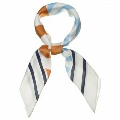 Allegra K 70cm Stripe Print Square Scarves Kerchief Neck Head Scarf Neckerchief Headband For Ladies