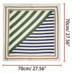 Allegra K 70cm Stripe Print Square Scarves Kerchief Neck Head Scarf Neckerchief Headband For Ladies