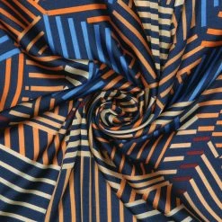 Allegra K 70cm Stripe Print Square Scarves Kerchief Neck Head Scarf Neckerchief Headband For Ladies