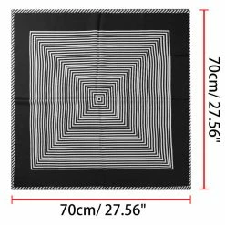 Allegra K 70cm Women Stripe Print Square Scarves Kerchief Neck Scarf Neckerchief Headband